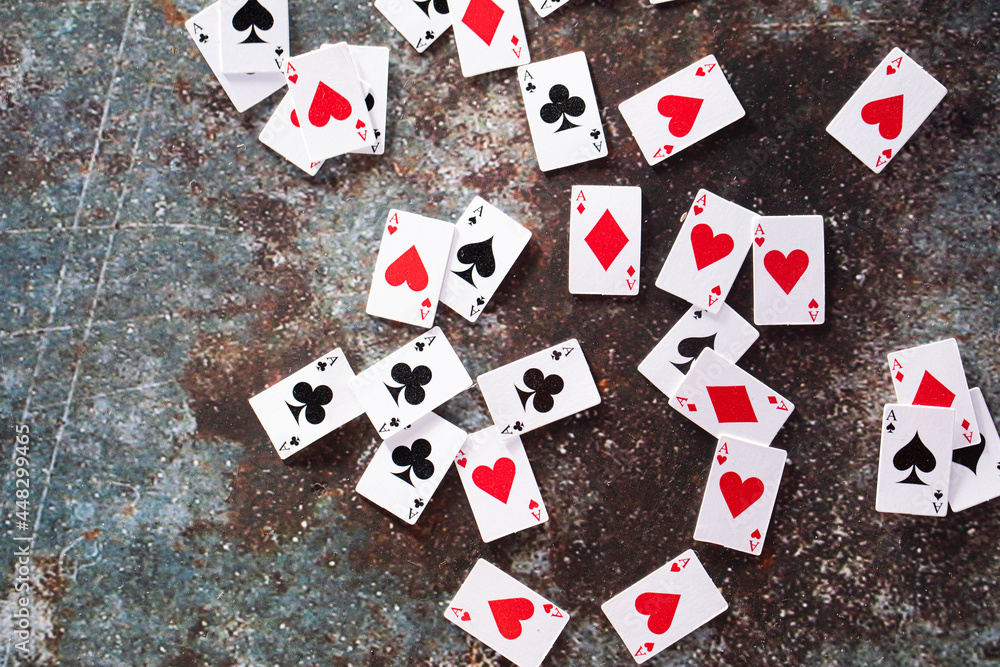 playing cards on black playing cards on black