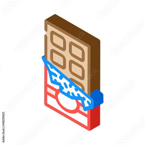 chocolate bar dessert isometric icon vector. chocolate bar dessert sign. isolated symbol illustration