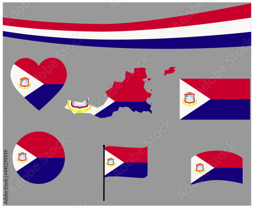 Free Download Saint martin Flag Map Ribbon And Heart Icons Vector Illustration Abstract National Emblem Design Elements collection - GFXLoad