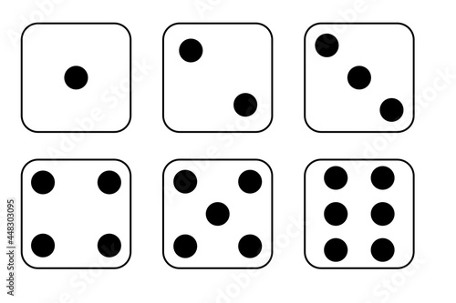 Vector illustration of dice faces.