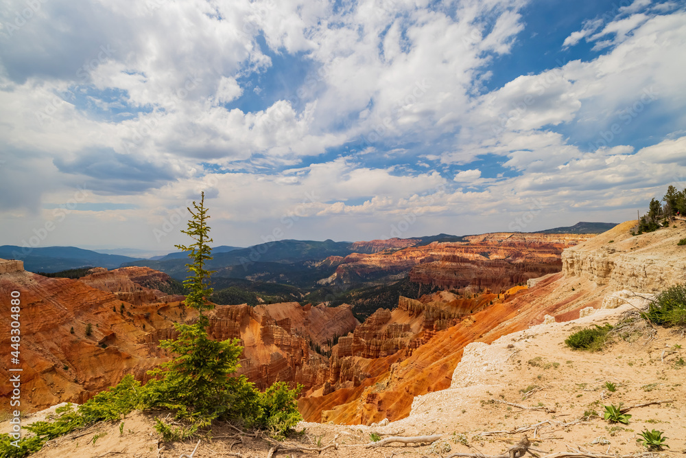 Aerial view of the beautiful Cedar Breaks National Monument Aerial view of the beautiful Cedar Breaks National Monument