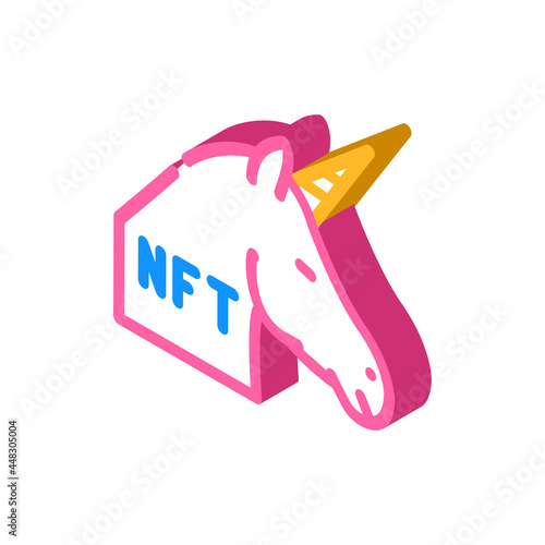 nft unicorn isometric icon vector. nft unicorn sign. isolated symbol illustration