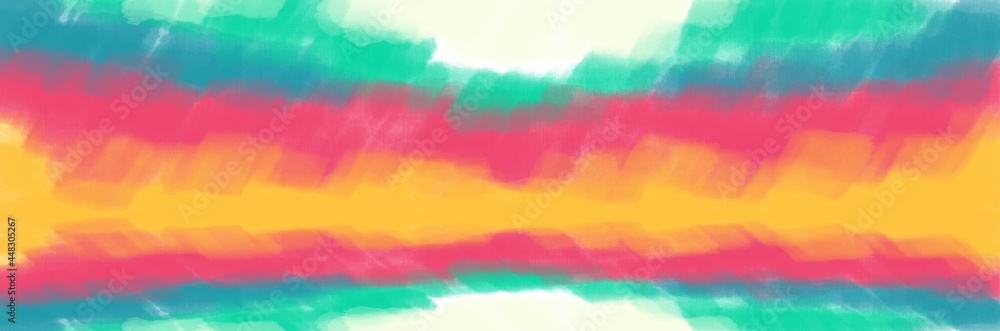 Abstract painting arts with rainbow watercolor brush for presentation, card background, wall decoration, or banner
