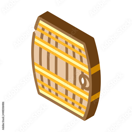 barrel with gunpowder or rum isometric icon vector. barrel with gunpowder or rum sign. isolated symbol illustration