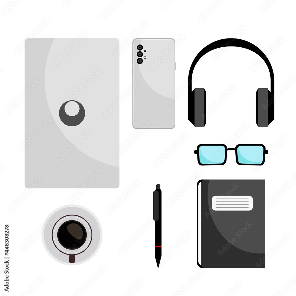 Illustration Businessmen Tools Work On the Desk. Vector Design Illustration Illustration Businessmen Tools Work On the Desk. Vector Design Illustration