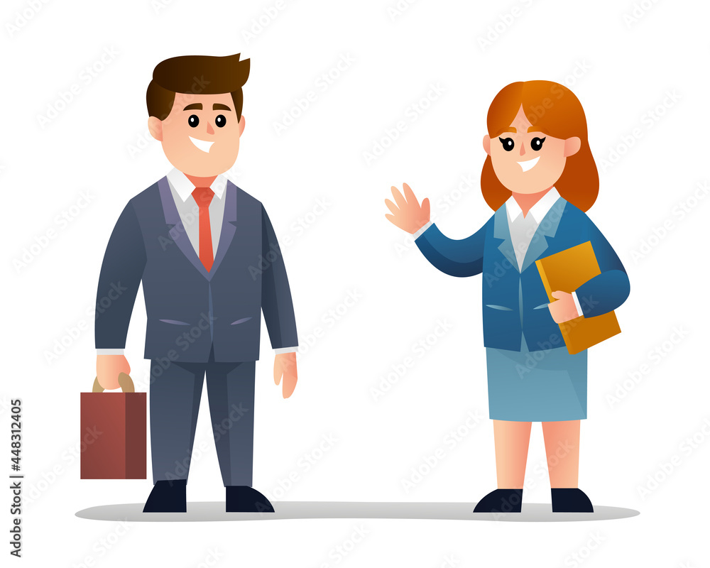 Cute couple business partner character Cute couple business partner character