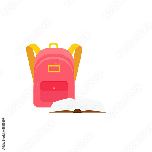 classroom school supplies stationery, pencil case, pen, pile of books, photorealistic literature,notebook, notebook textbook,school bag,Palettes and brushes in art,colored pencils. vector illustration