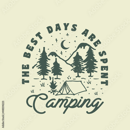 camping vector illustration, tshirt camping design