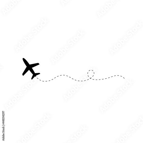 travel by planeplane flying airplane flight path travel dash  route finder by GPS  airplane routes flight path of love Valentine s Day.vector illustration