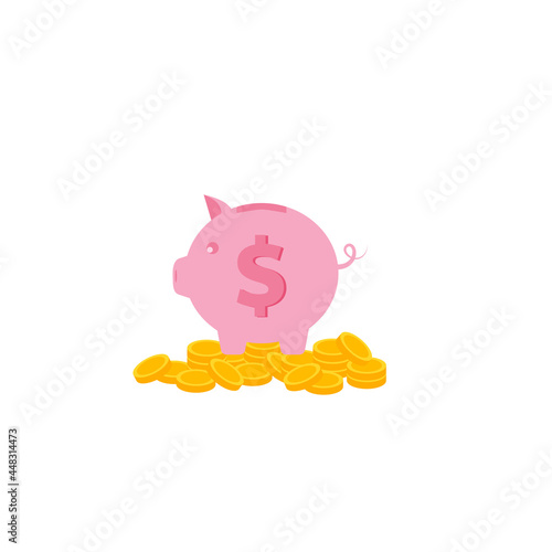 piggy bank, piggy bank, coin save, coin collecting, investment icon, piggy bank icon, concept of banking or financial business administration.vector illustration