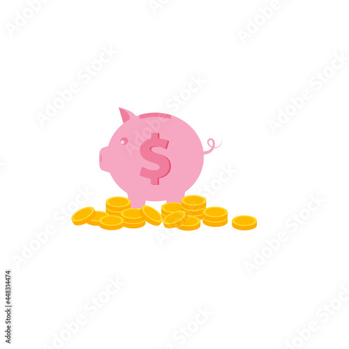 piggy bank, piggy bank, coin save, coin collecting, investment icon, piggy bank icon, concept of banking or financial business administration.vector illustration