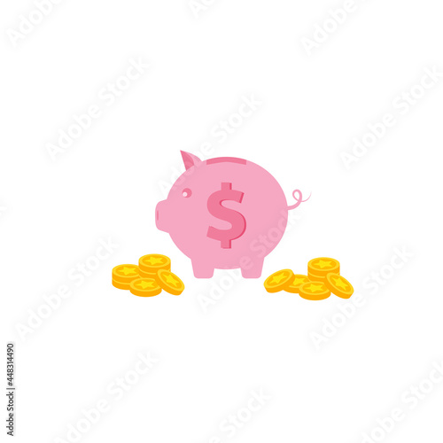 piggy bank, piggy bank, coin save, coin collecting, investment icon, piggy bank icon, concept of banking or financial business administration.vector illustration