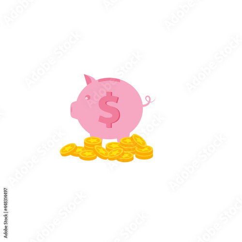 piggy bank, piggy bank, coin save, coin collecting, investment icon, piggy bank icon, concept of banking or financial business administration.vector illustration
