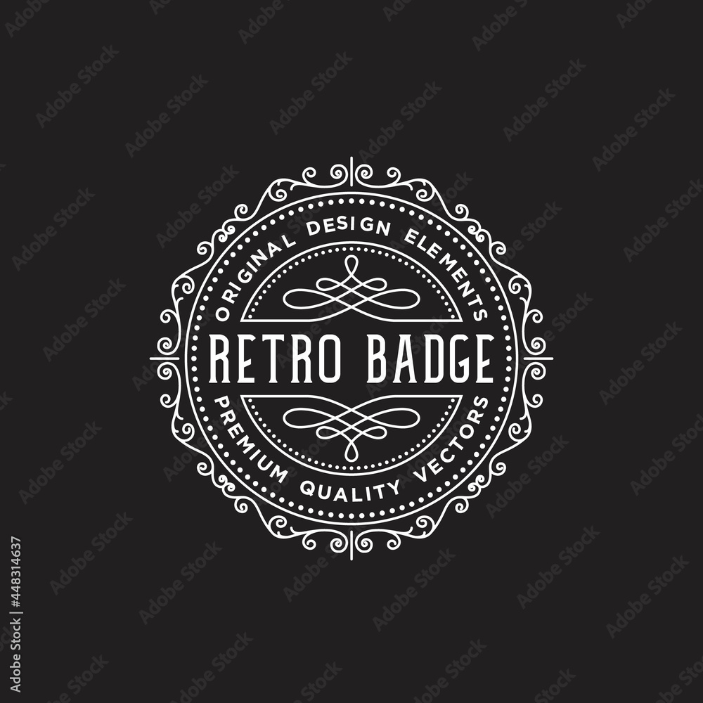 Fototapeta premium retro badge logo, vector template, design element.