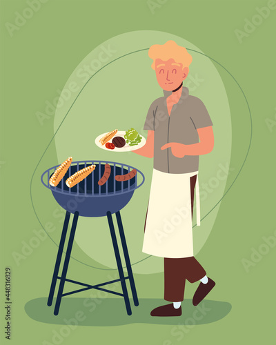 guy preparing bbq