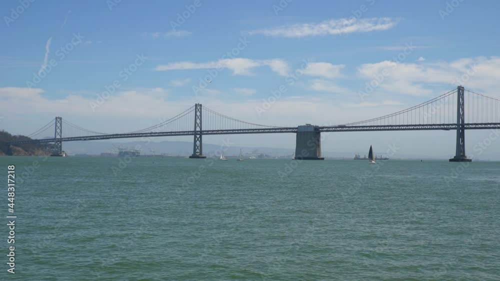 View of the Bay Bridge on a clear day circa July 2021 View of the Bay Bridge on a clear day circa July 2021