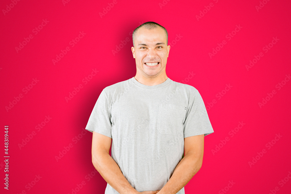 Caucasian man expressing angry face in the studio Caucasian man expressing angry face in the studio