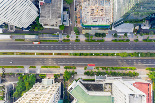 Quiet traffic on the road due to implementing PPKM photo