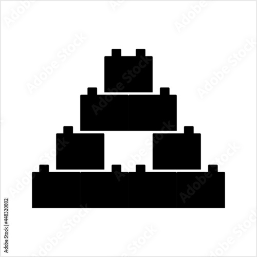Toy Blocks Icon, Kids Children Block Building Toy