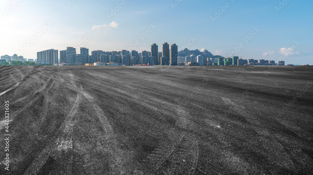 Fototapeta premium Skyline of Expressway and Qingdao Architecture