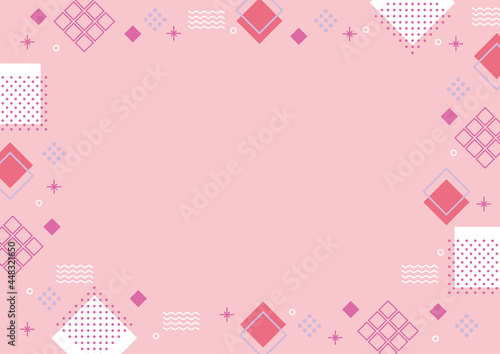 幾何学　フレーム  背景　ピンク