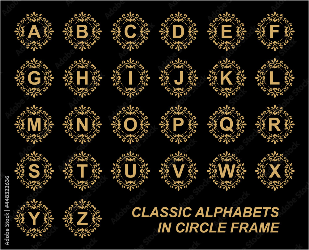 vector alphabet in classic frame vector alphabet in classic frame