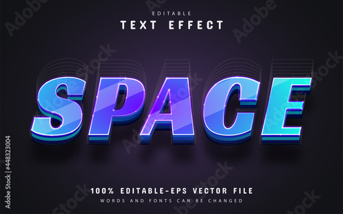Space text, editable 3d style text effect