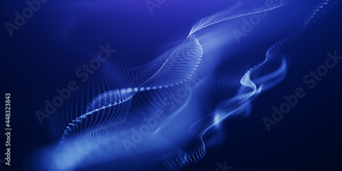 Beautiful abstract wave technology background with blue light digital effect corporate concept, Private information, data flow, digital generation, electronic field, processed data waves, big data.