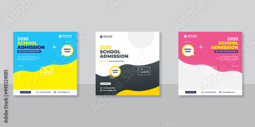 School admission social media post template