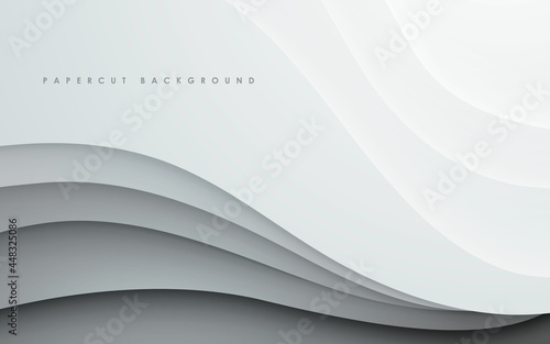 Abstract white wavy overlap layers background