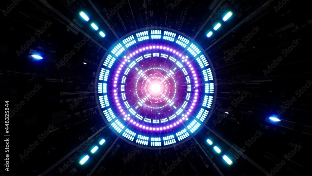 Move Through Neon Technology Tunnel Move Through Neon Technology Tunnel