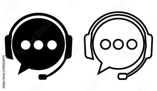 Support service icons. Online support icons set. Service open 24 h hours a day and 7 days a week. Info. Call center symbols