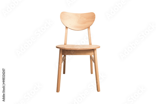 wooden chair isolated on white with clipping path