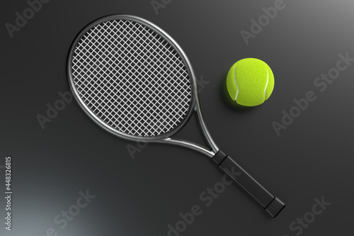 3D rendering tennis and racket © 刘辉 刘