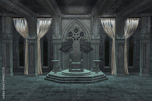 Fotografi 3D Dark throne room