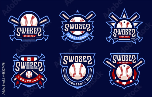 Canvas Print Swozes baseball logo designs set