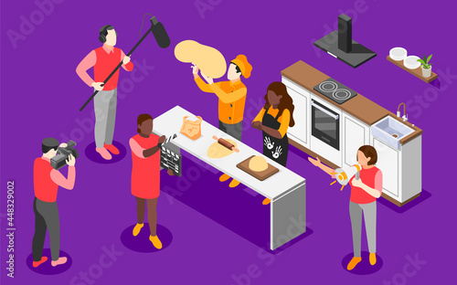 Cooking Show Isometric Background