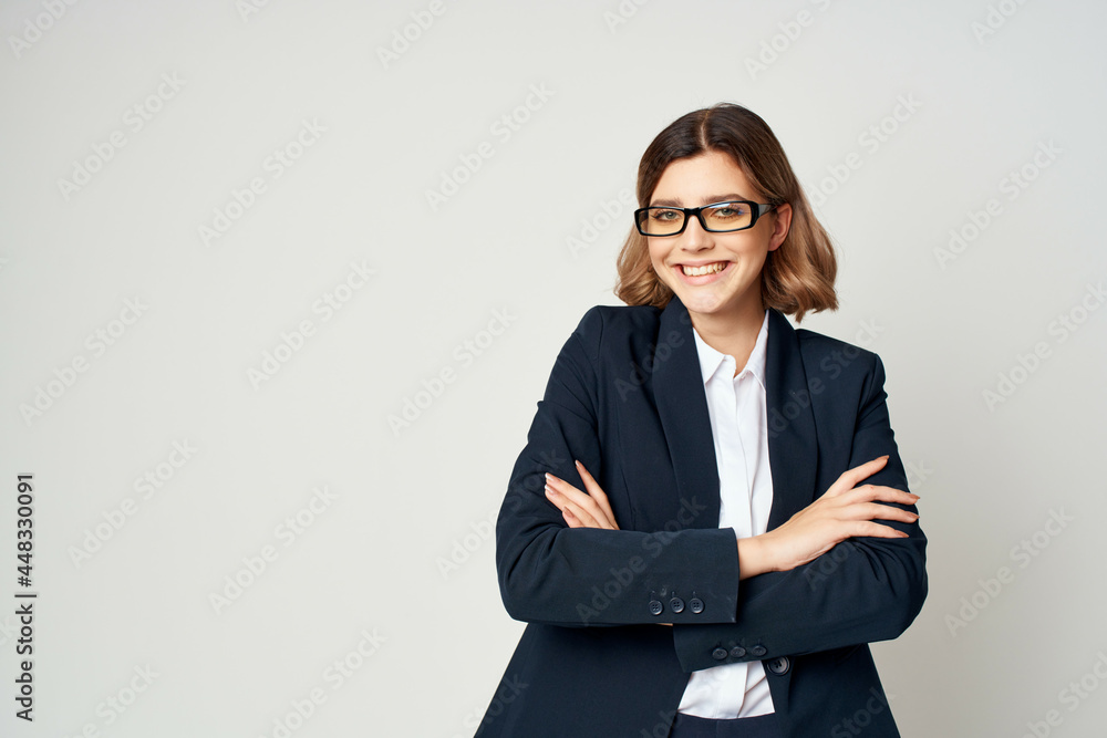 Business woman in black suit posing fashion work professional Business woman in black suit posing fashion work professional