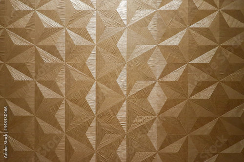 テクスチャー　寄木細工の壁面　texture of wooden mosaic wall photo