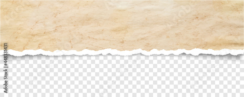 vector old torn paper banner with ripped edges with space for your text on transparent background	
