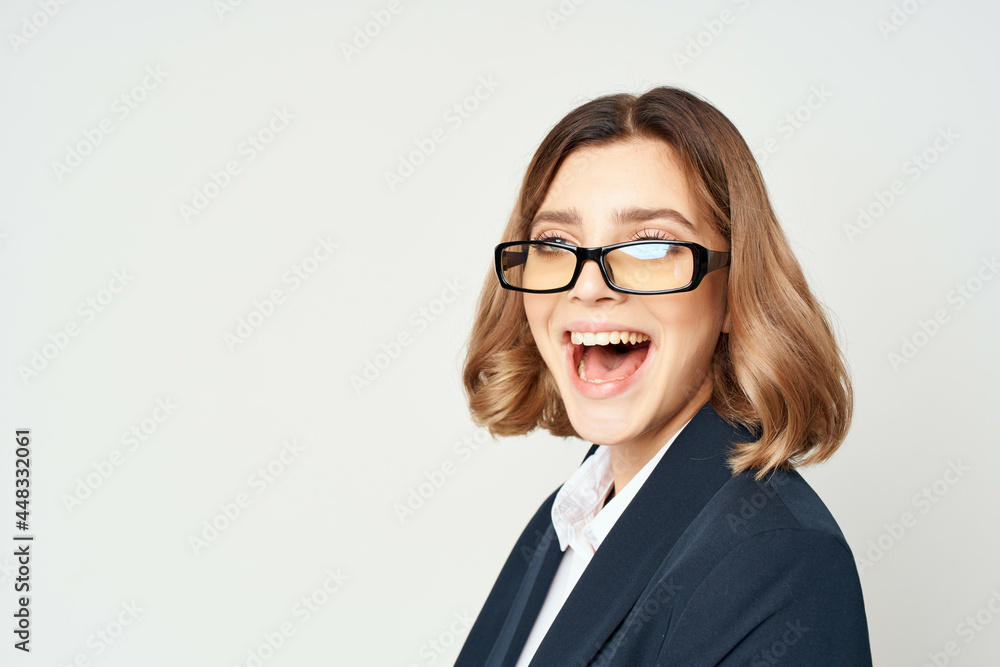 cheerful woman call note in hands professional official work