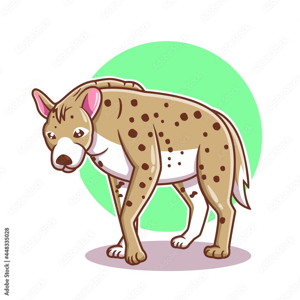 Fototapeta premium hand drawn hyena cartoon vector illustration