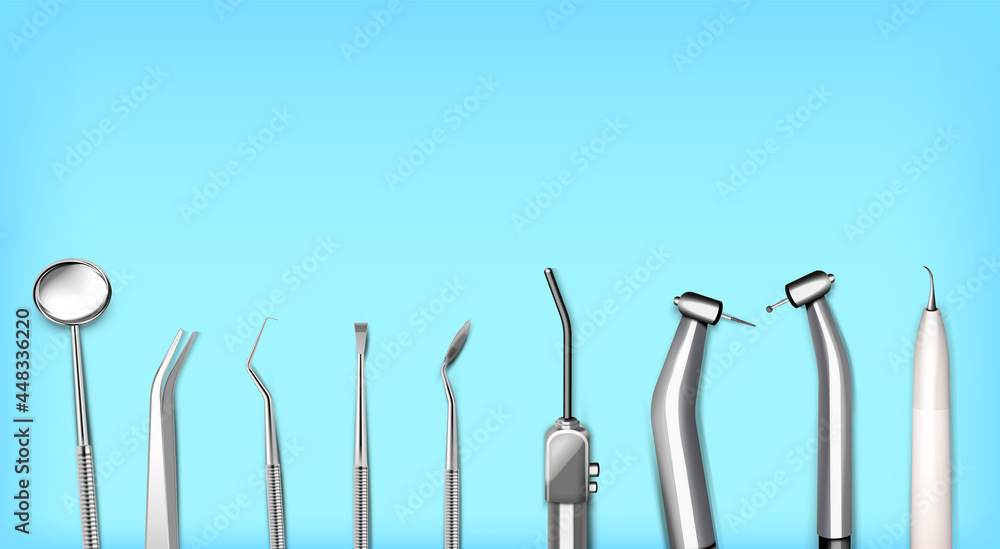 Dentists Tools Realistic Composition Dentists Tools Realistic Composition