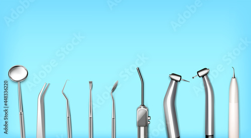 Dentists Tools Realistic Composition