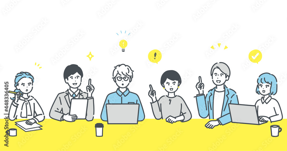 会議中にひらめくビジネスパーソンのイラスト素材 Stock Vector Adobe Stock 会議中にひらめくビジネスパーソンのイラスト素材 Stock Vector Adobe Stock
