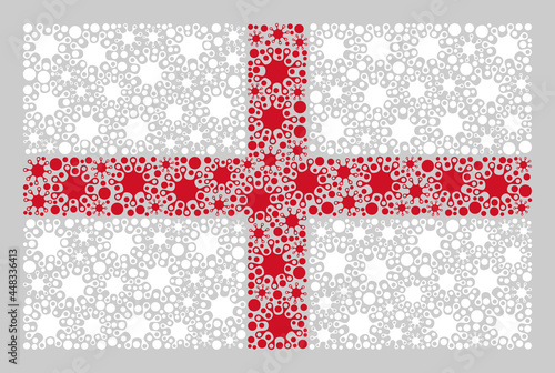 Mosaic England flag created with contagious items. Vector covid-2019 collage England flag designed for medicare advertisement. Designed for political or patriotic collages.