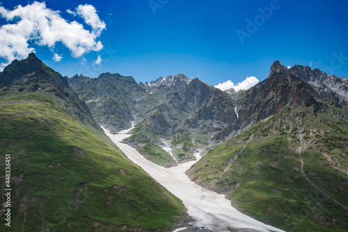 Beautiful mountain summer view with snow of Sonamarg to zero points, Jammu and Kashmir state, India