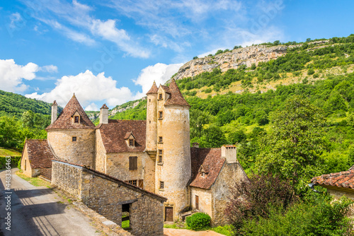 View at the Chateau de Limargue in Autoire village - France