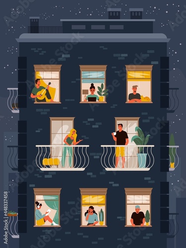 Neighbours In Windows Illustration