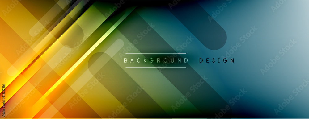Fototapeta premium Abstract background. Shadow lines on bright shiny gradient background.